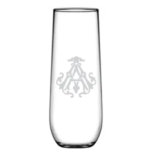1-Letter Monogrammed Stemless Champagne Flute