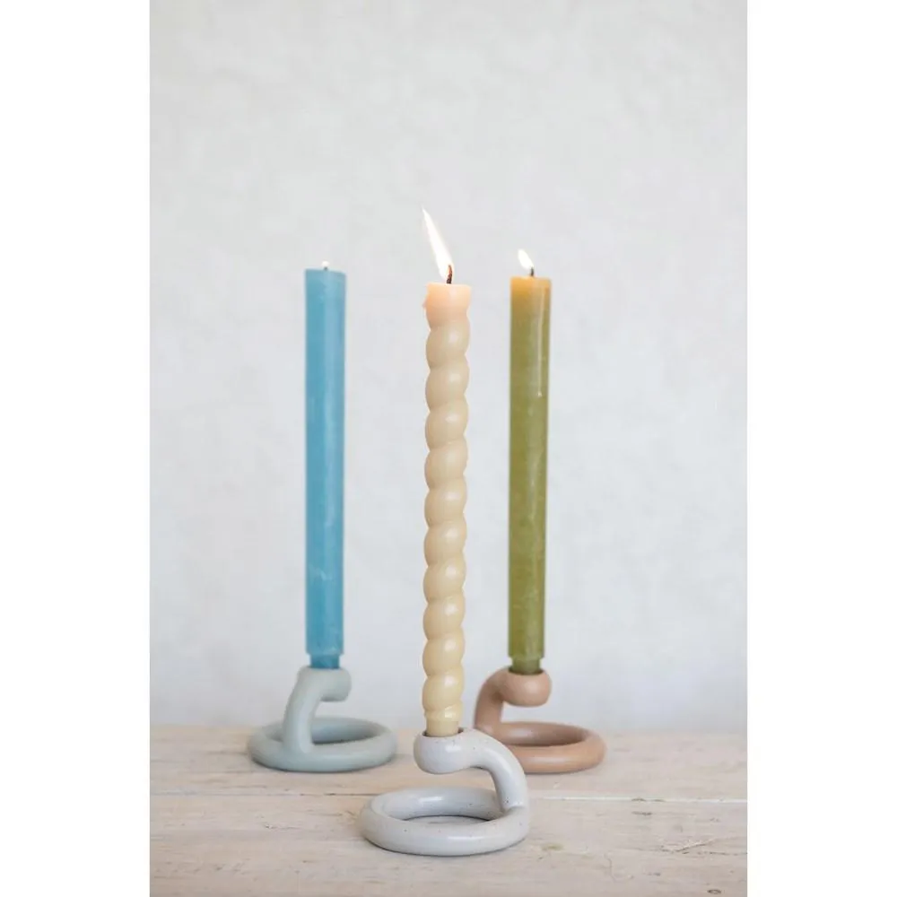 10" Set of 2 Twisted Taper Candles in Cream