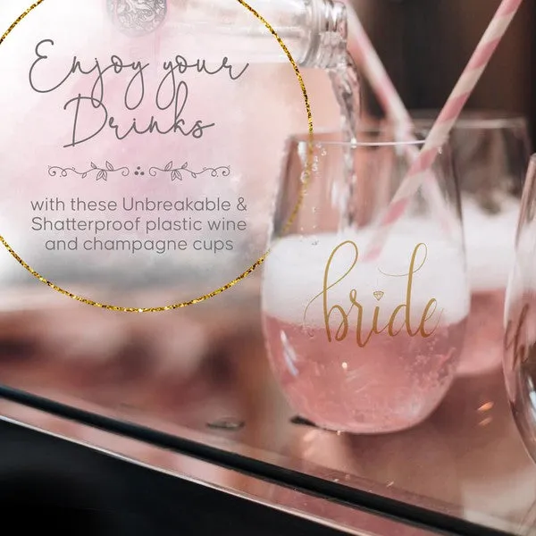 16 oz. Bride's Babes Plastic Wine Cup Sets