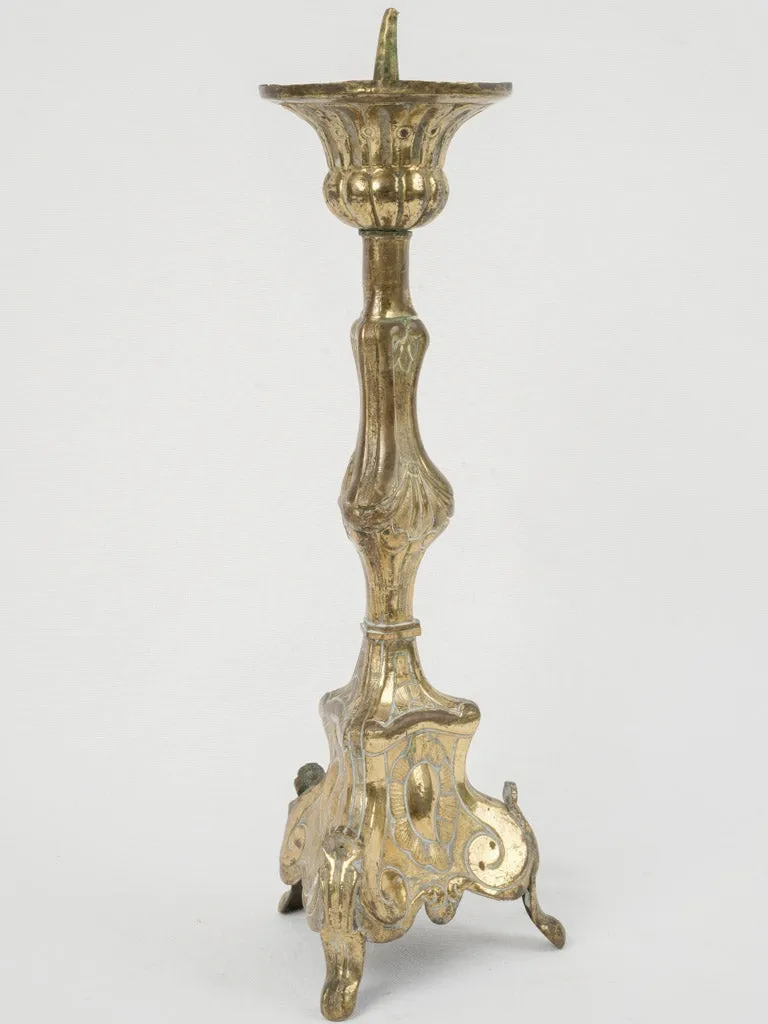 19th Century Gilded Brass Church Candlestick 18½"