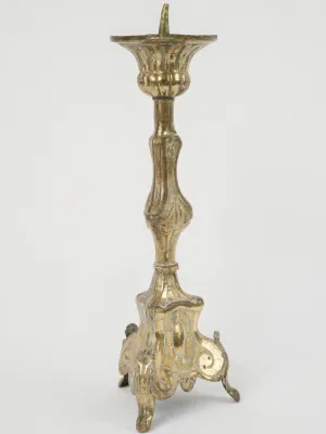 19th Century Gilded Brass Church Candlestick 18½"