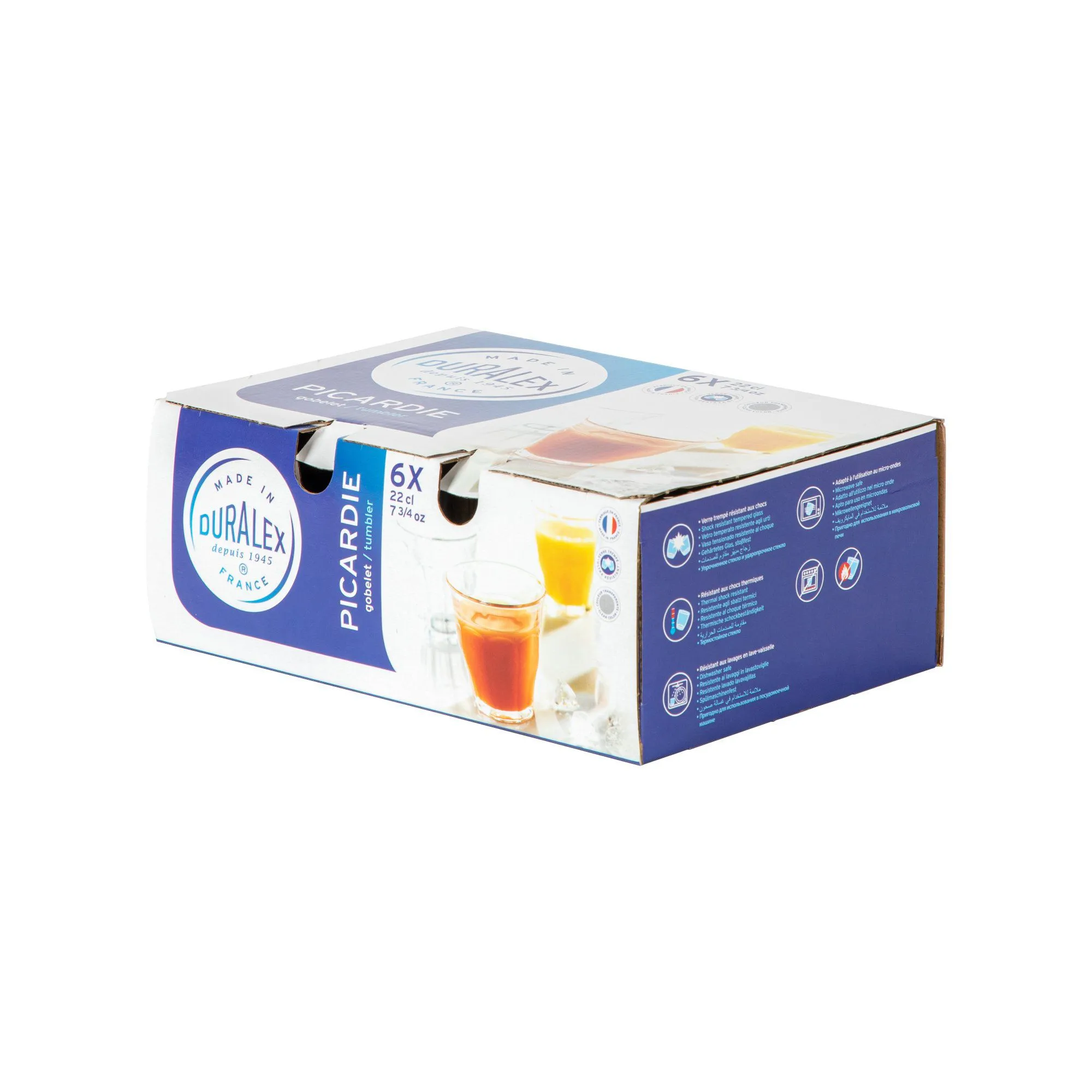 200ml Picardie Tumbler Glasses - Pack of Six - By Duralex
