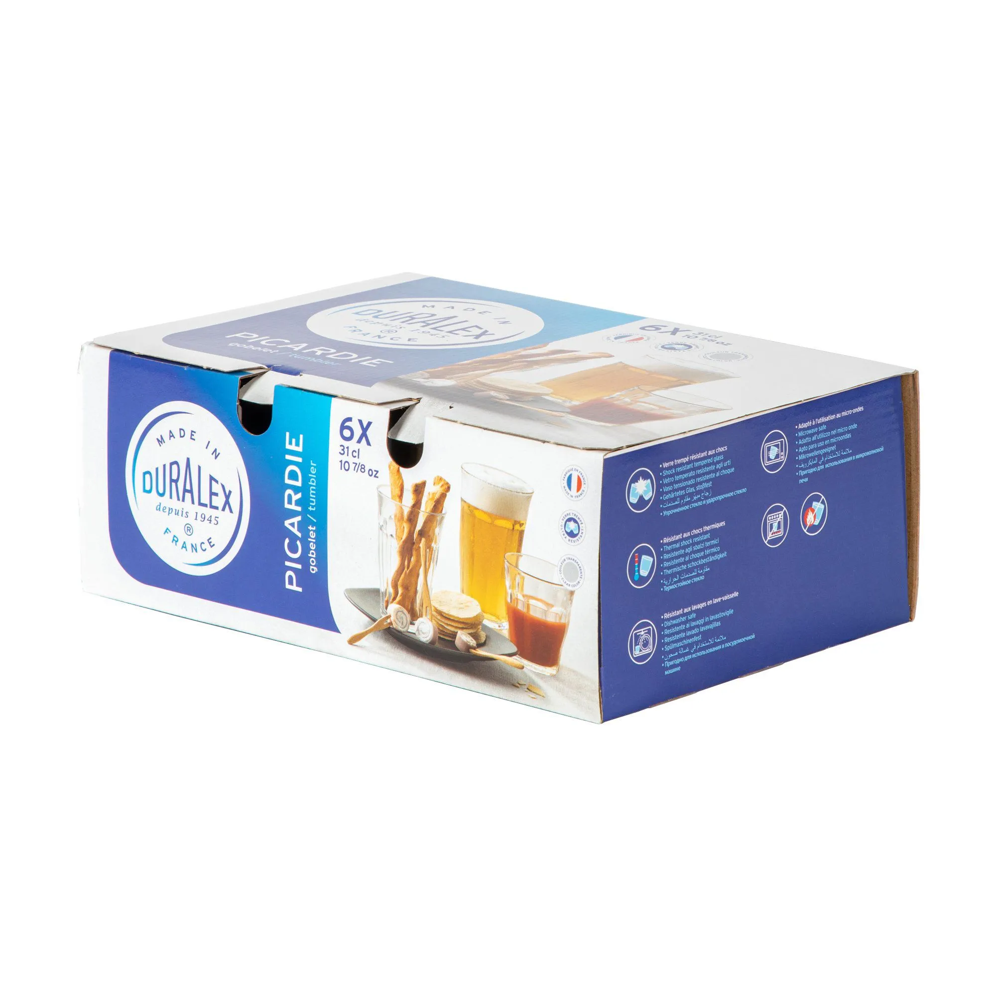 310ml Picardie Water Glasses - Pack of Six - By Duralex