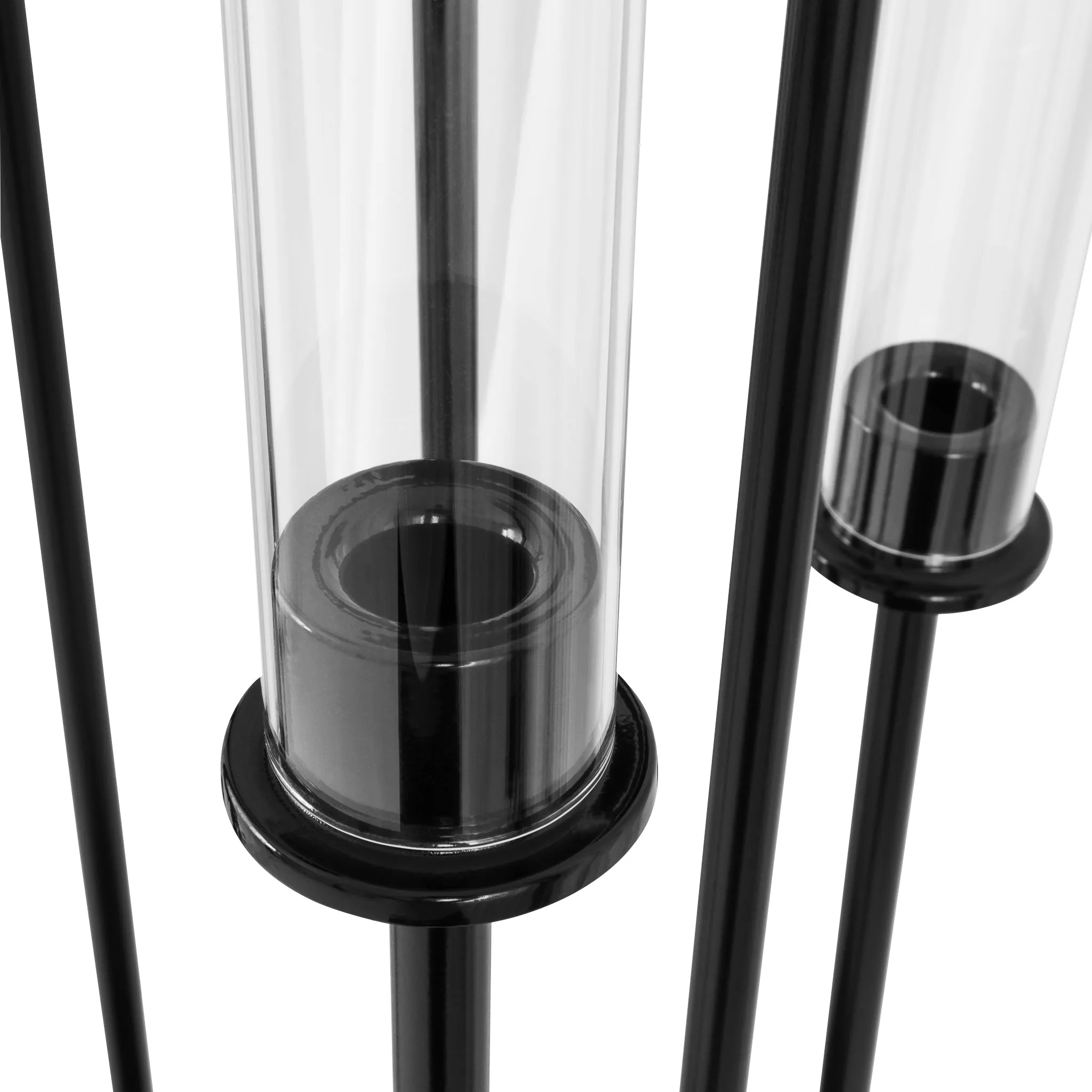 48" Tall 10 Arm Candle Holder Candelabra Centerpiece - Black