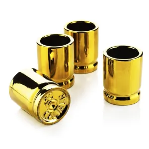50 Caliber Shot Glasses Set - Set of 4 - Each holds 2 Ounces - Tactical Bullet Casings Shot Glasses by The Wine Savant by The Wine Savant