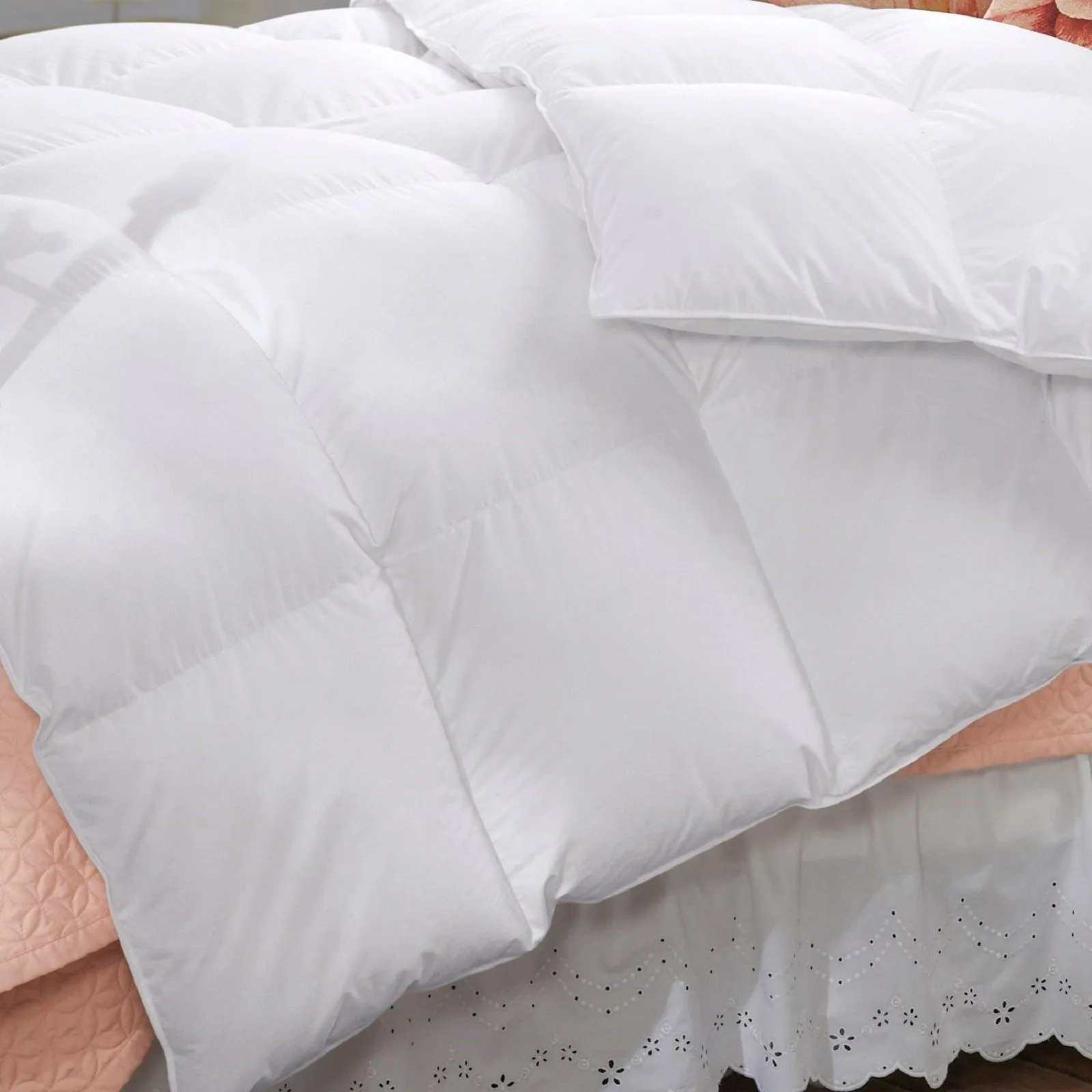 50% Duck Feather & 50% Duck Down Quilt 500GSM   Duck Pillows Twin Pack Combo - Queen - White