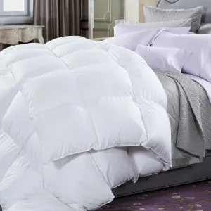 50% Duck Feather & 50% Duck Down Quilt 500GSM   Duck Pillows Twin Pack Combo - Queen - White