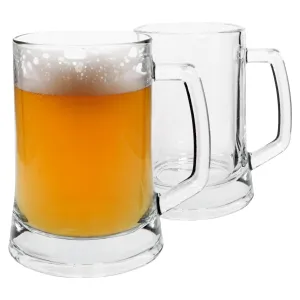 500ml Glass Beer Mugs - Pack of Two - By Rink Drink
