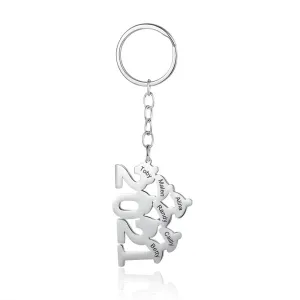 6 Names Engraved Keychains for Ladies
