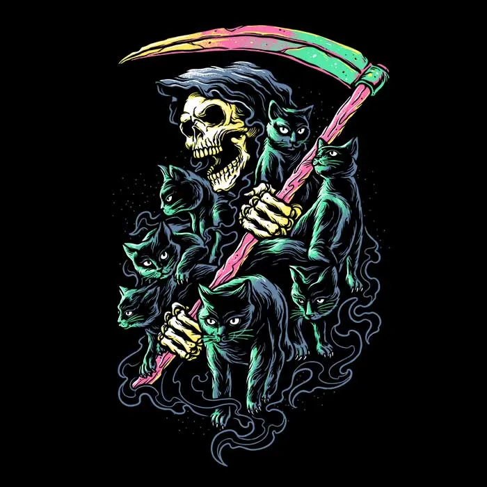7 Deadly Cats - Wall Tapestry