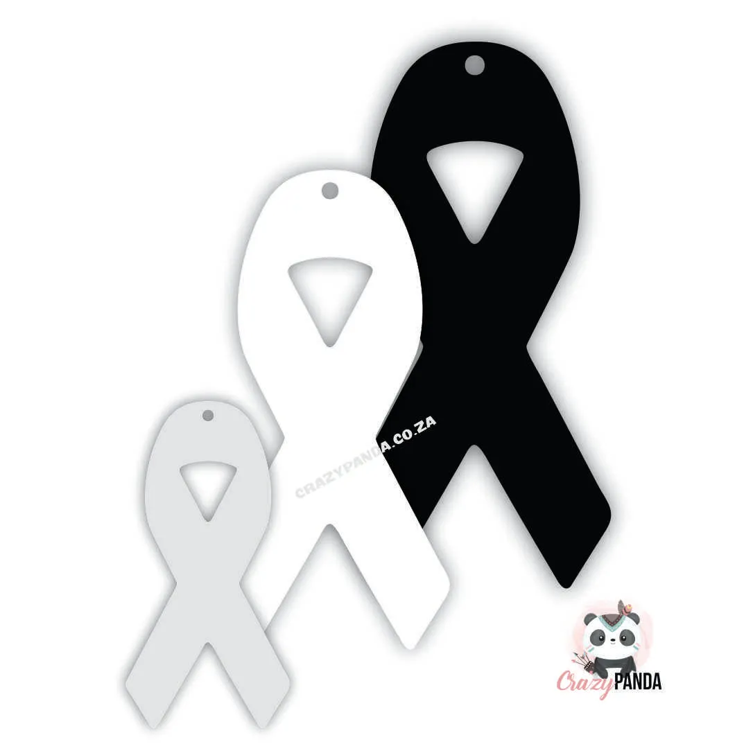 Acrylic Blank Clear Awareness Ribbon (Sizes & Colours)~3mm