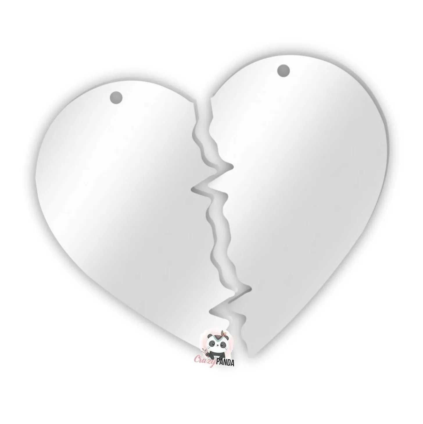 Acrylic Blank Clear Heart Beat 60x52x3mm
