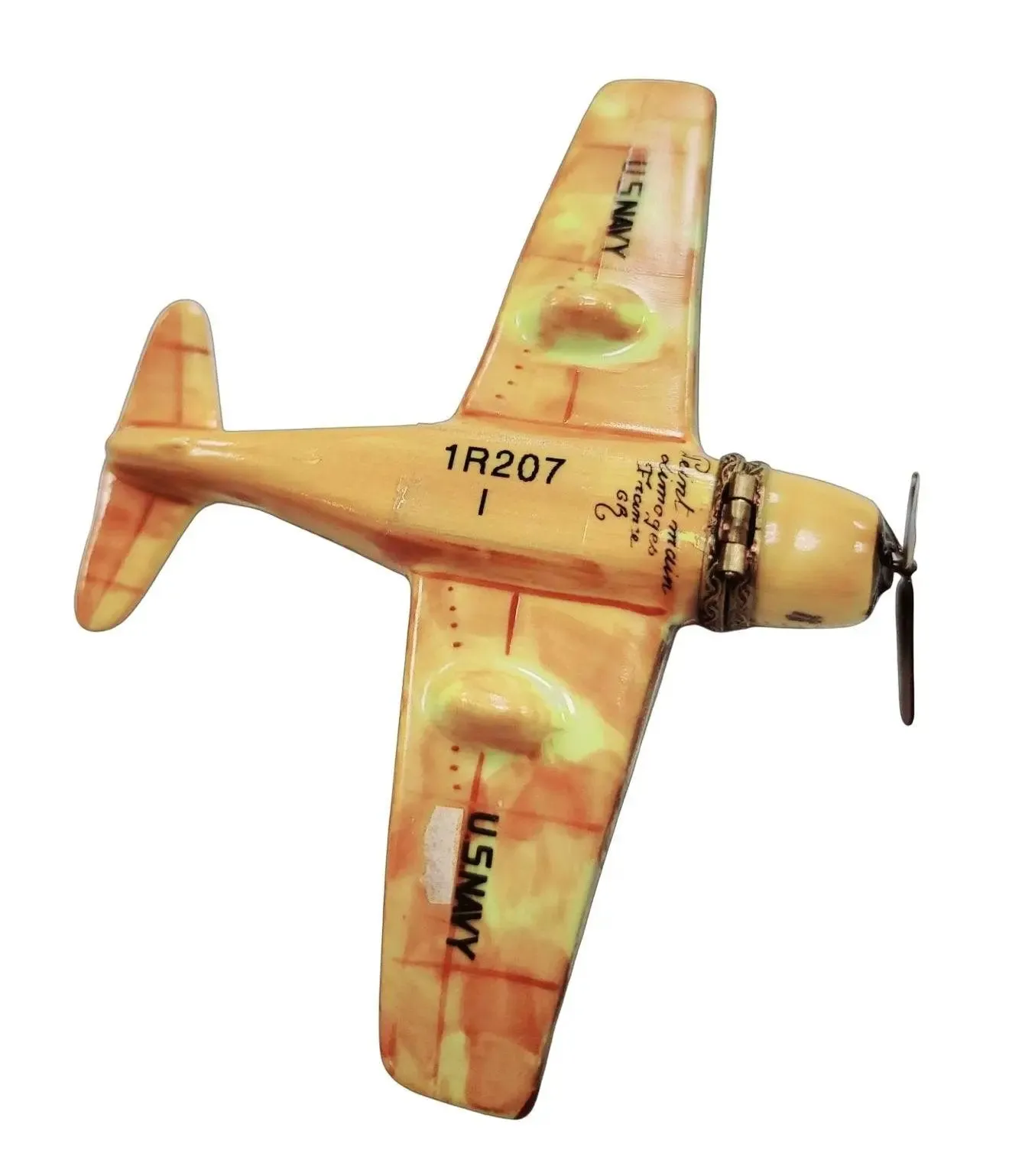 Airplane Usa Navy Bomber Yellow 5 inch Wing