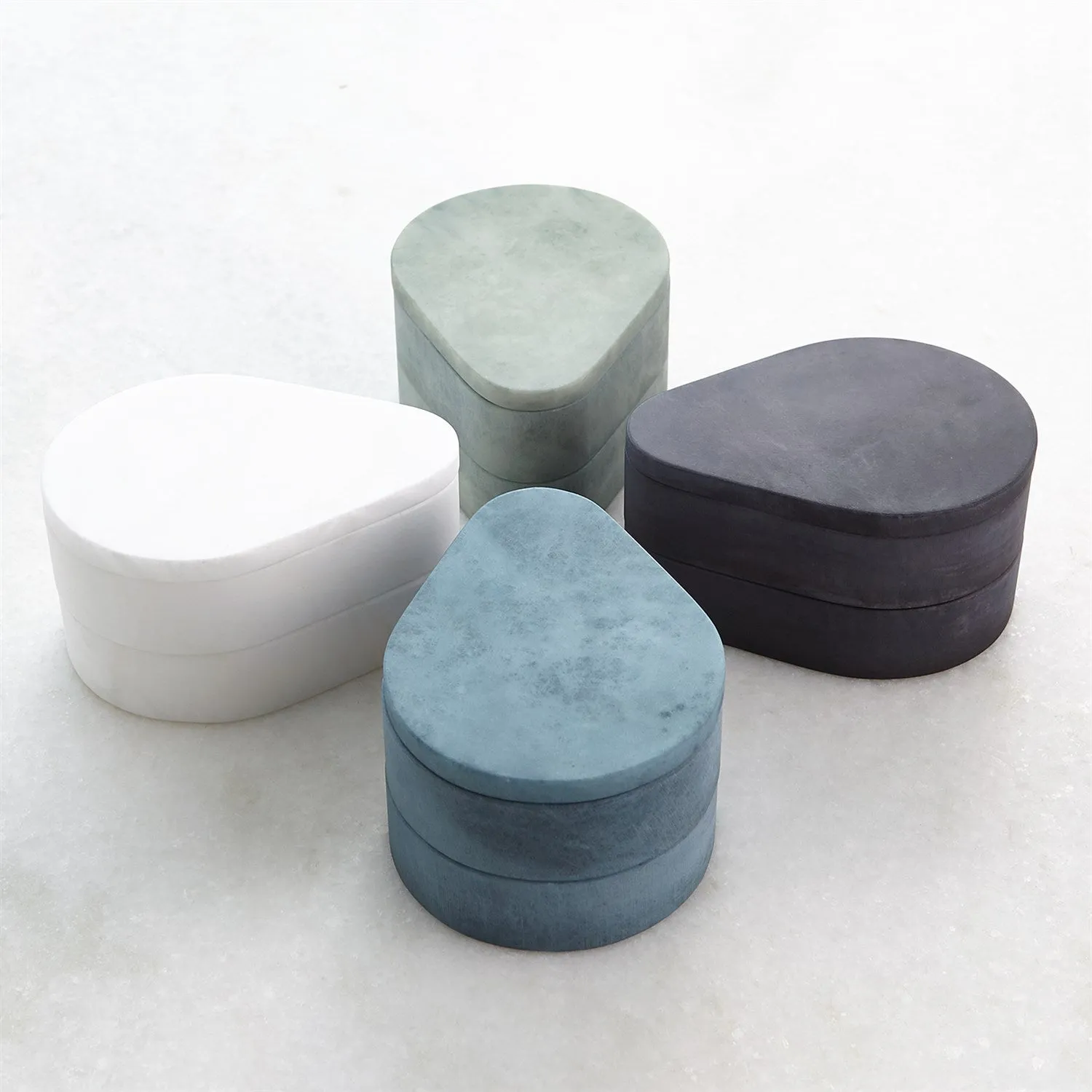 Alabaster Teardrop Double Box-Swivel-Blue