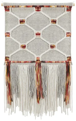 Aladdin Rugs NZ Home Malt Scandi Flatwoven Fringed Wall Hanging