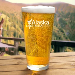Alaska Libertarian Party Pint Glass