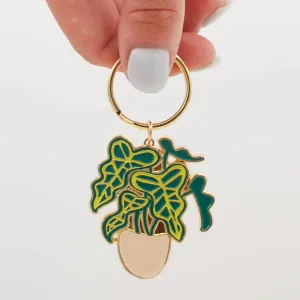 Alocasia Enamel Keychain