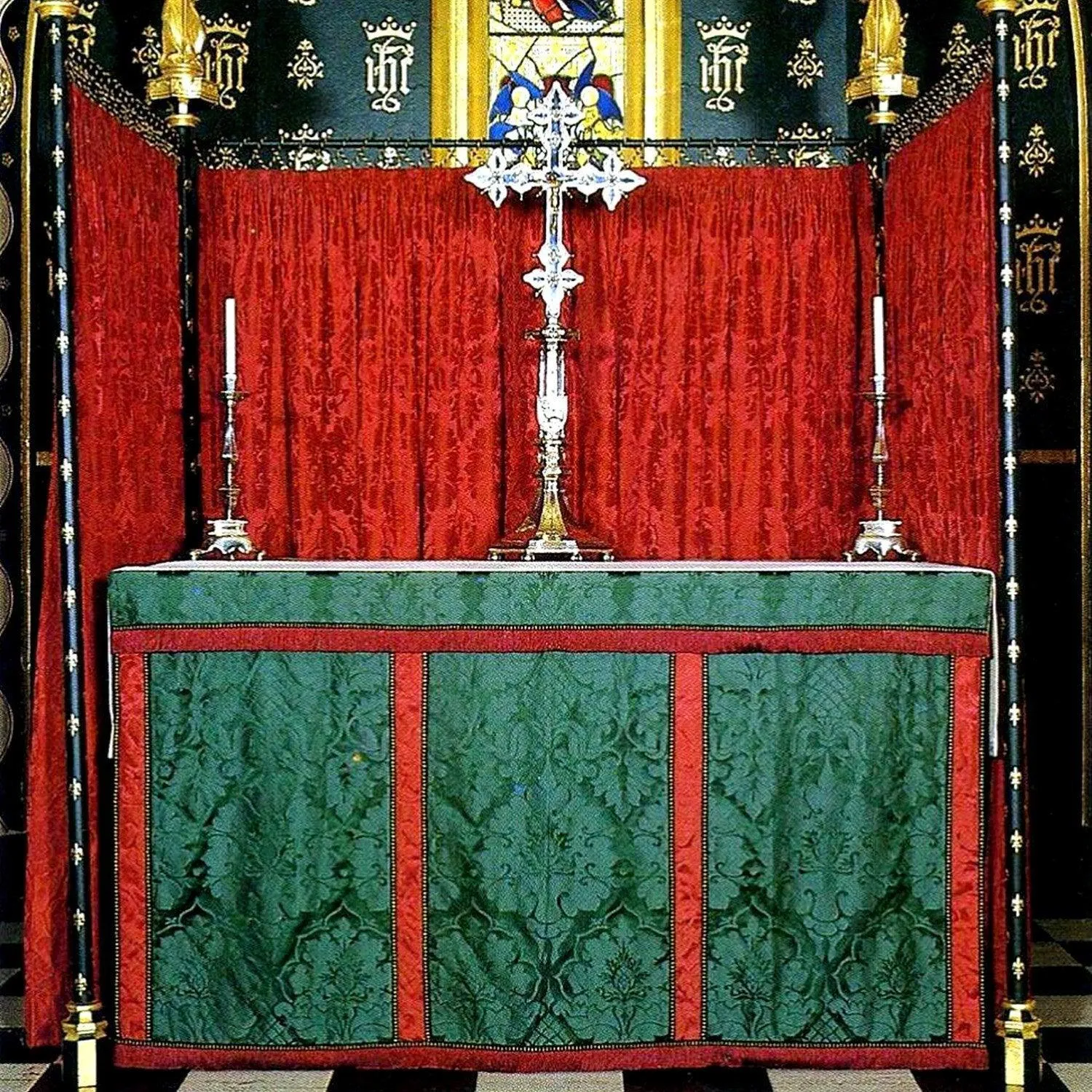 Altar Frontal and Superfrontal in Green 'Bellini'
