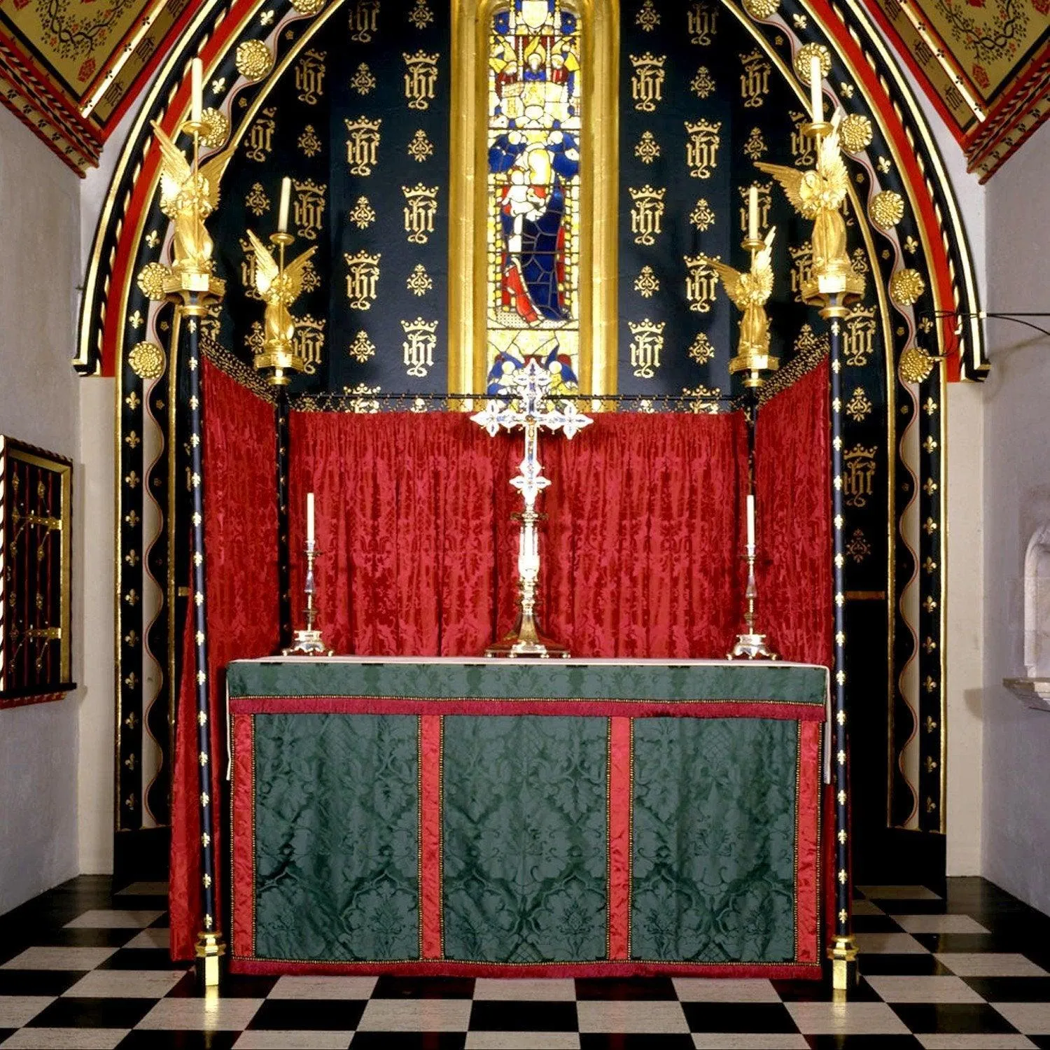 Altar Frontal and Superfrontal in Green 'Bellini'