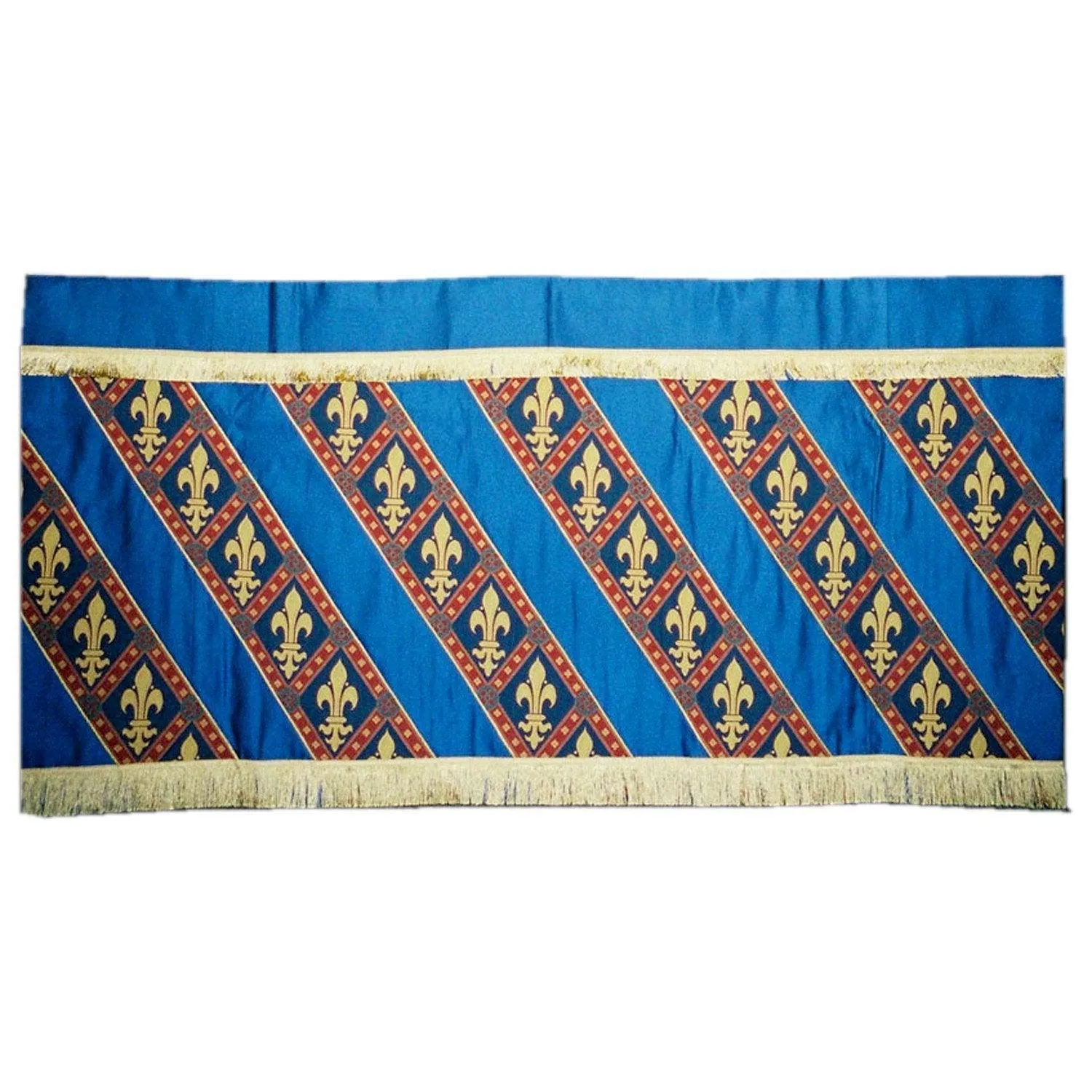 Altar Frontal in Blue Silk Blend with Diagonal Orphreys