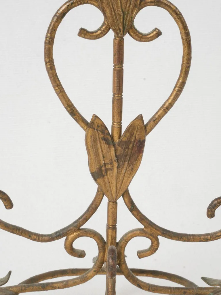 Antique Brass and Bronze Parrot Candlestick 11¾"