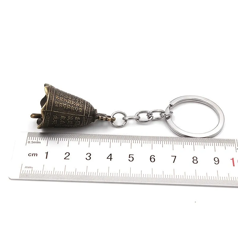 Antique Buddha Bell Keychain Feng Shui Charm Gift Set