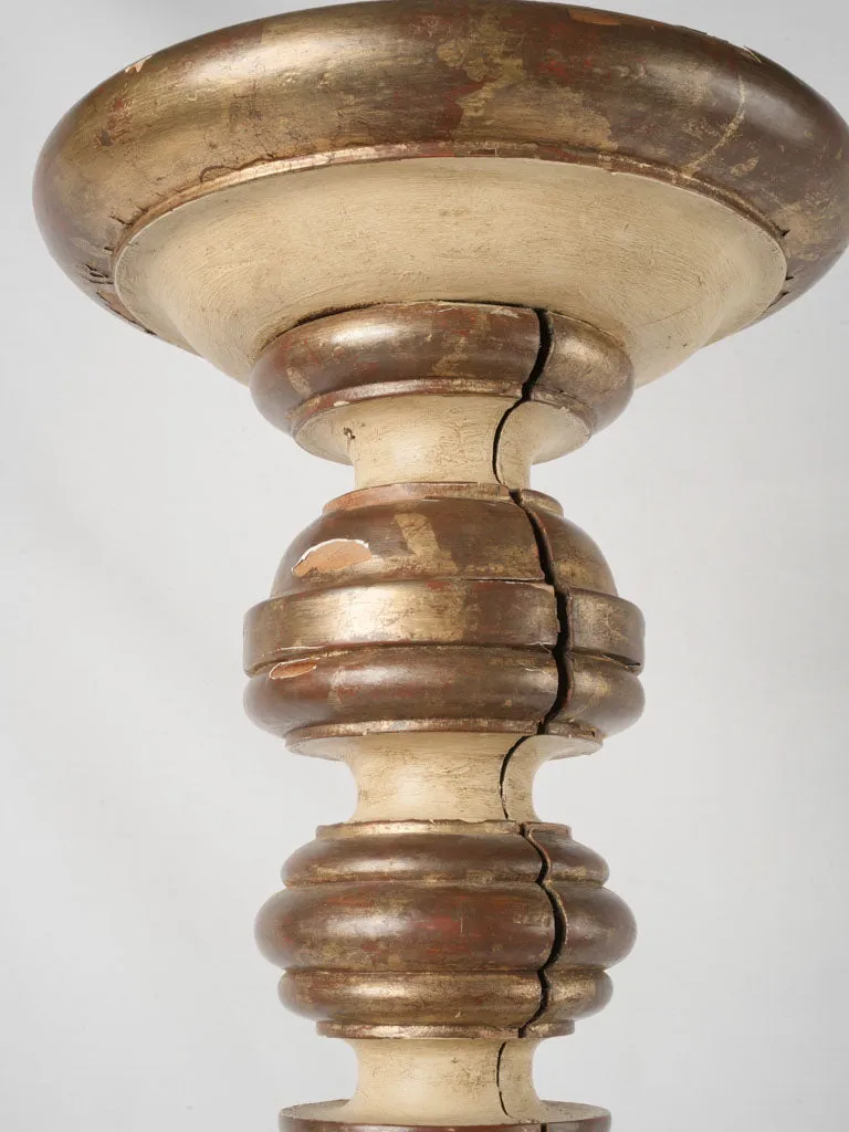 Antique Italian Gilt and Painted Wood Torchère  Floor Candlestick - 45¾"