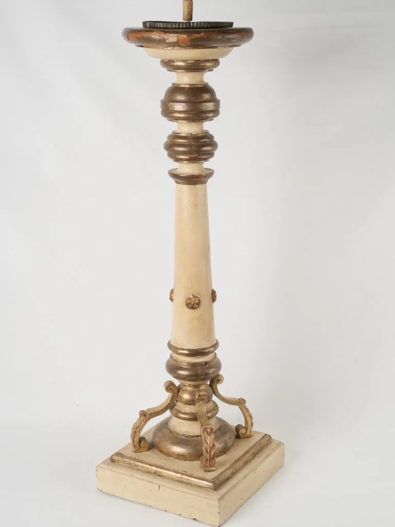 Antique Italian Gilt and Painted Wood Torchère  Floor Candlestick - 45¾"