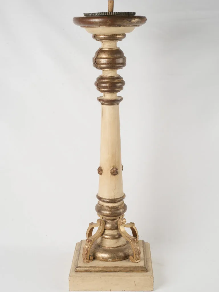 Antique Italian Gilt and Painted Wood Torchère  Floor Candlestick - 45¾"