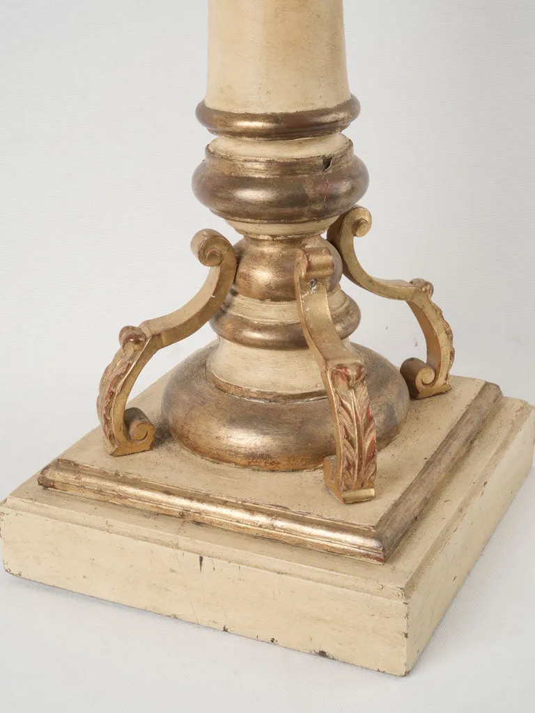 Antique Italian Gilt and Painted Wood Torchère  Floor Candlestick - 45¾"