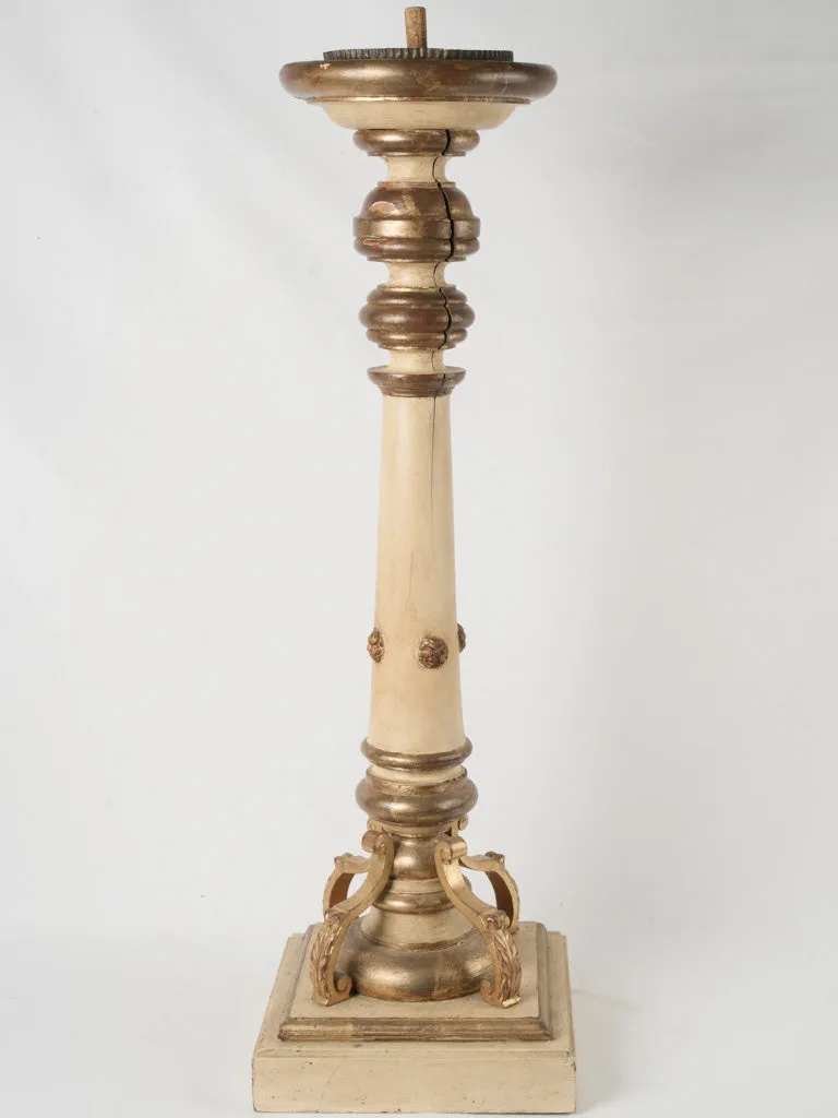 Antique Italian Gilt and Painted Wood Torchère  Floor Candlestick - 45¾"