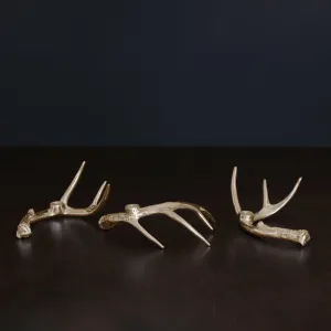 Antler Candlesticks, Gold - Set of 3
