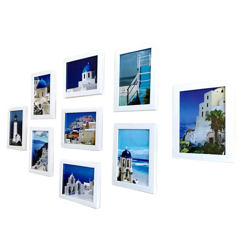 ArtzFolio Wall Photo Frame D164 | Wall Photo Frame Collage for Living Room | Picture Frames Home & Wall Decoration | White | Set of 9 Units | 5x7inch