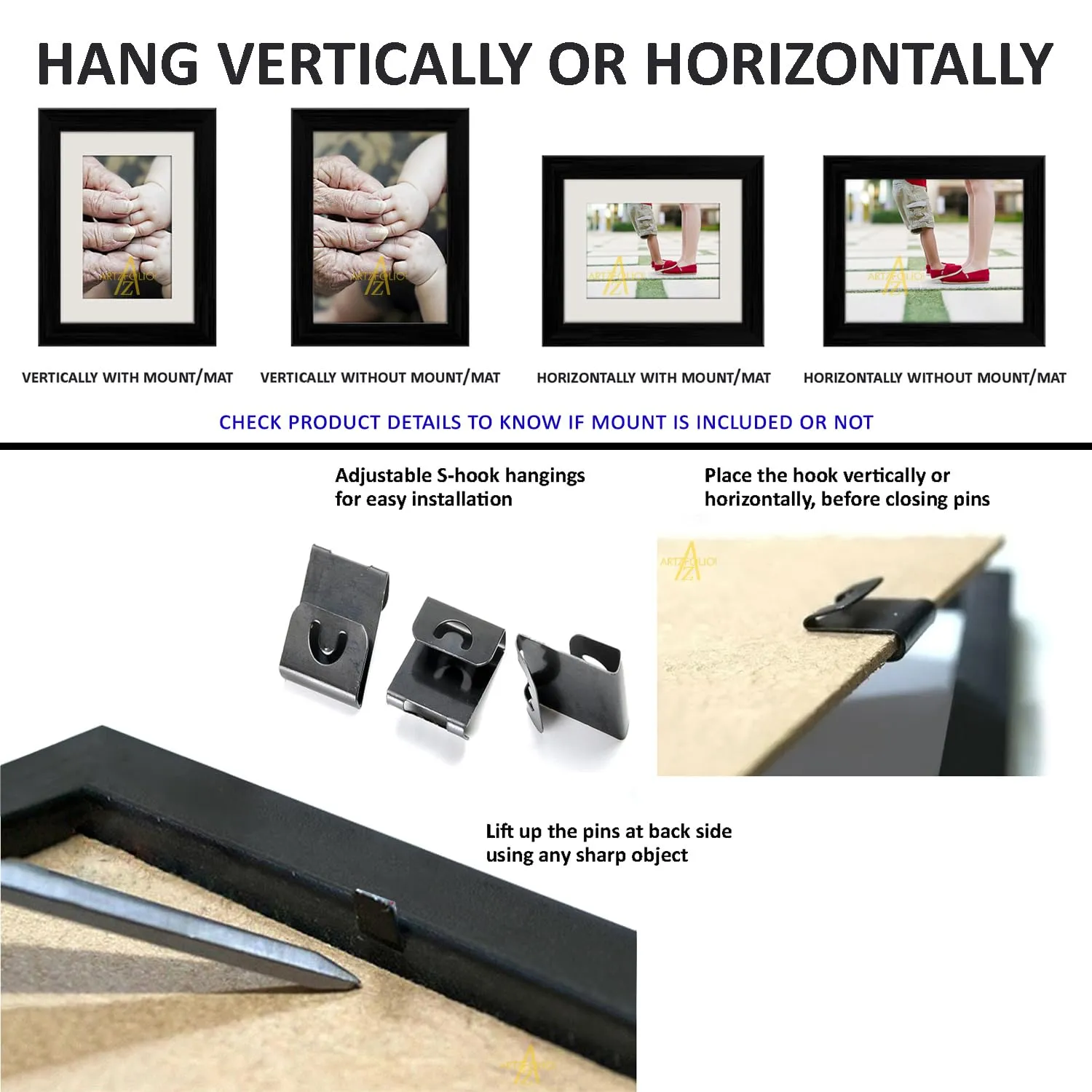 ArtzFolio Wall Photo Frame D230 | Wall Photo Frame Collage for Living Room | Picture Frames Home & Wall Decoration | Black | Set of 7 Units | 6x8inch