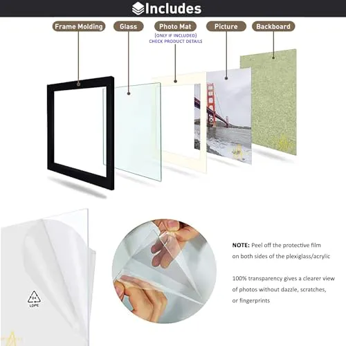 ArtzFolio Wall Photo Frame D267 | Wall Photo Frame Collage for Living Room | Picture Frames Home & Wall Decoration | Black | Set of 20 Units | 4x6-8 Unit | 5x7-8 Unit | 8x10-4 Unit