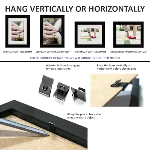 ArtzFolio Wall Photo Frame D267 | Wall Photo Frame Collage for Living Room | Picture Frames Home & Wall Decoration | Black | Set of 20 Units | 4x6-8 Unit | 5x7-8 Unit | 8x10-4 Unit