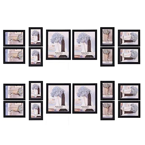 ArtzFolio Wall Photo Frame D267 | Wall Photo Frame Collage for Living Room | Picture Frames Home & Wall Decoration | Black | Set of 20 Units | 4x6-8 Unit | 5x7-8 Unit | 8x10-4 Unit