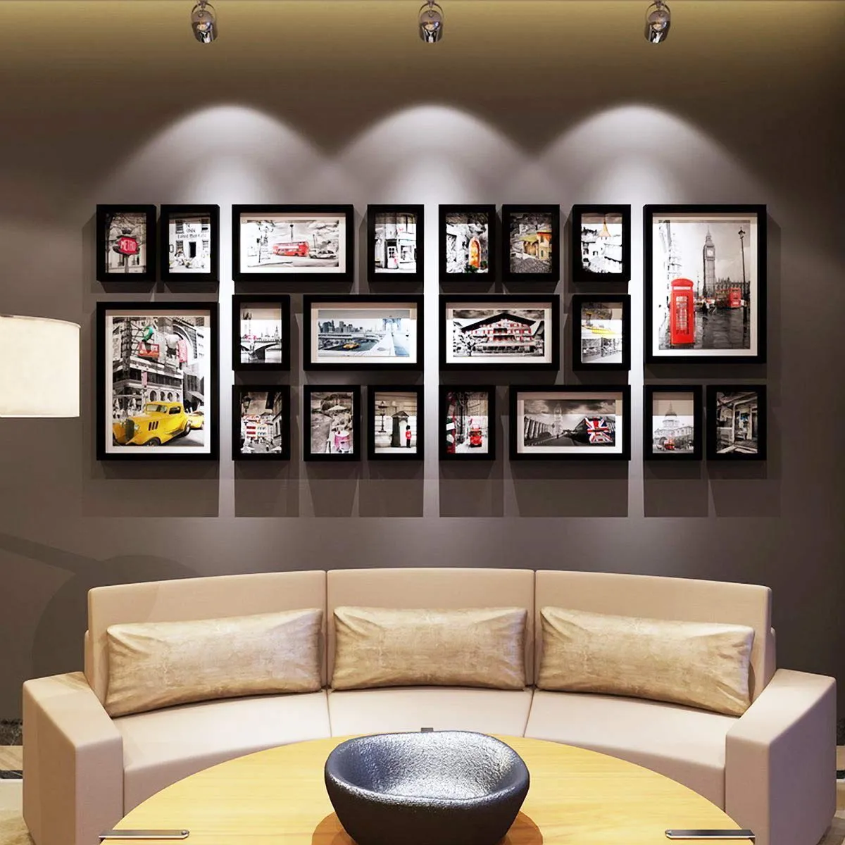 ArtzFolio Wall Photo Frame D59 | Wall Photo Frame Collage for Living Room | Picture Frames Home & Wall Decoration | Black | Set of 20 Units | 5x7-14 Unit | 6x10-4 Unit | 8x10-2 Unit
