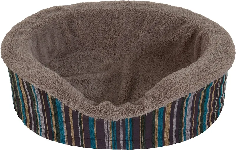Aspenpet 27172 Pet Lounger, 18 in L, 14 in W, Oval, Twill Pattern, Orthopedic Polyurethane Foam Fill, Assorted :EA: QUANTITY: 1