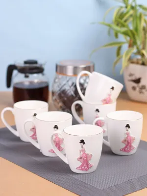 Barbie Coffee & Tea Mugs, 220ml, Set of 6 (355)