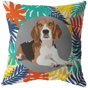 Beagle #2 Colorful Leaves Pillow