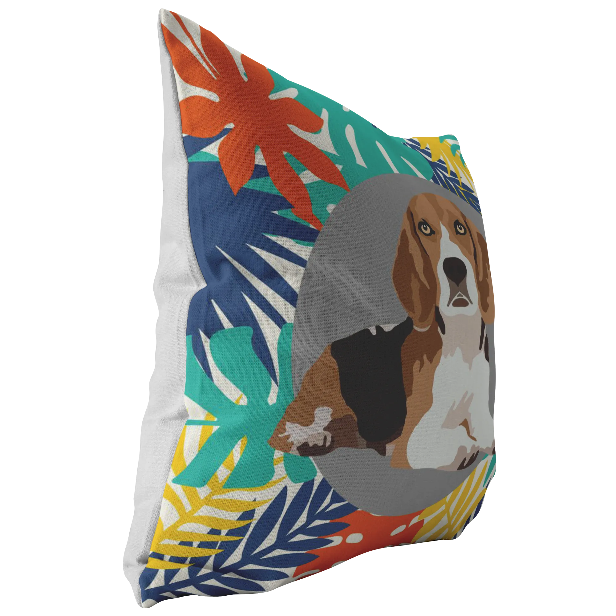 Beagle #2 Colorful Leaves Pillow