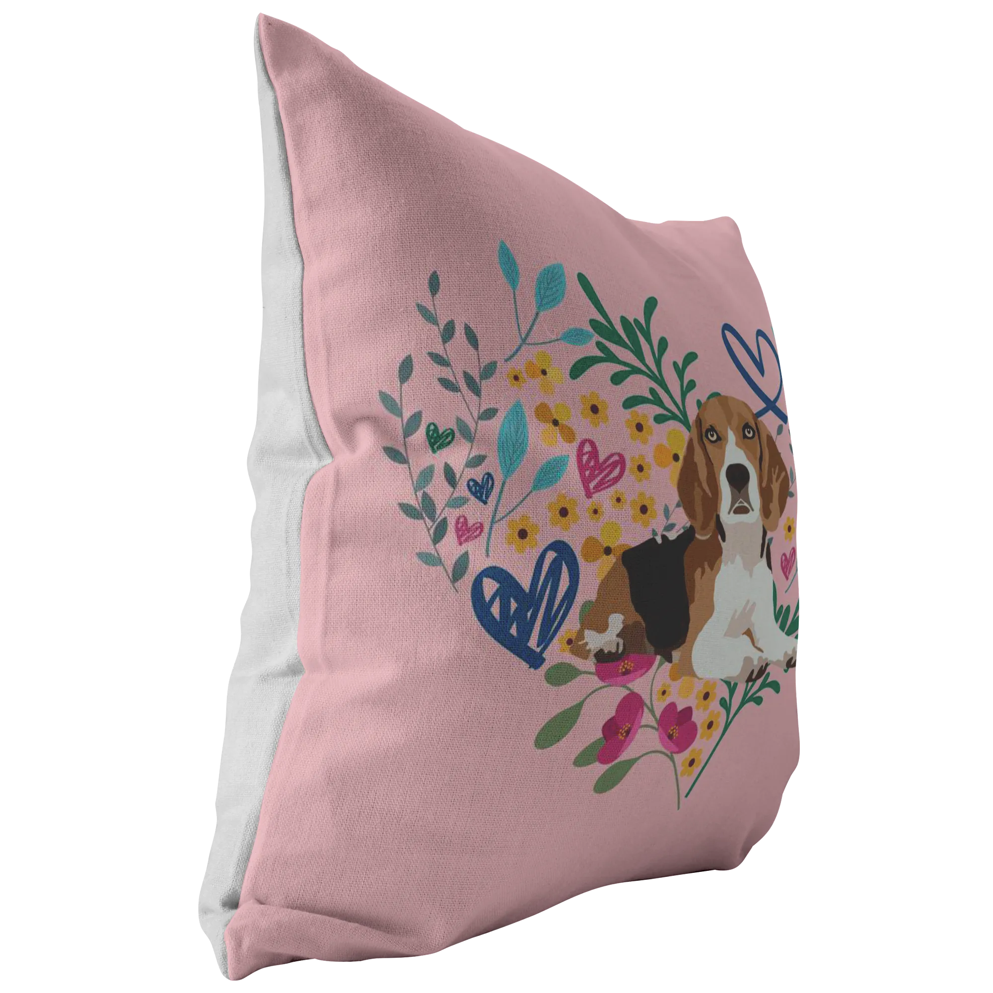 Beagle #2 Heart Shape Flower Pillow