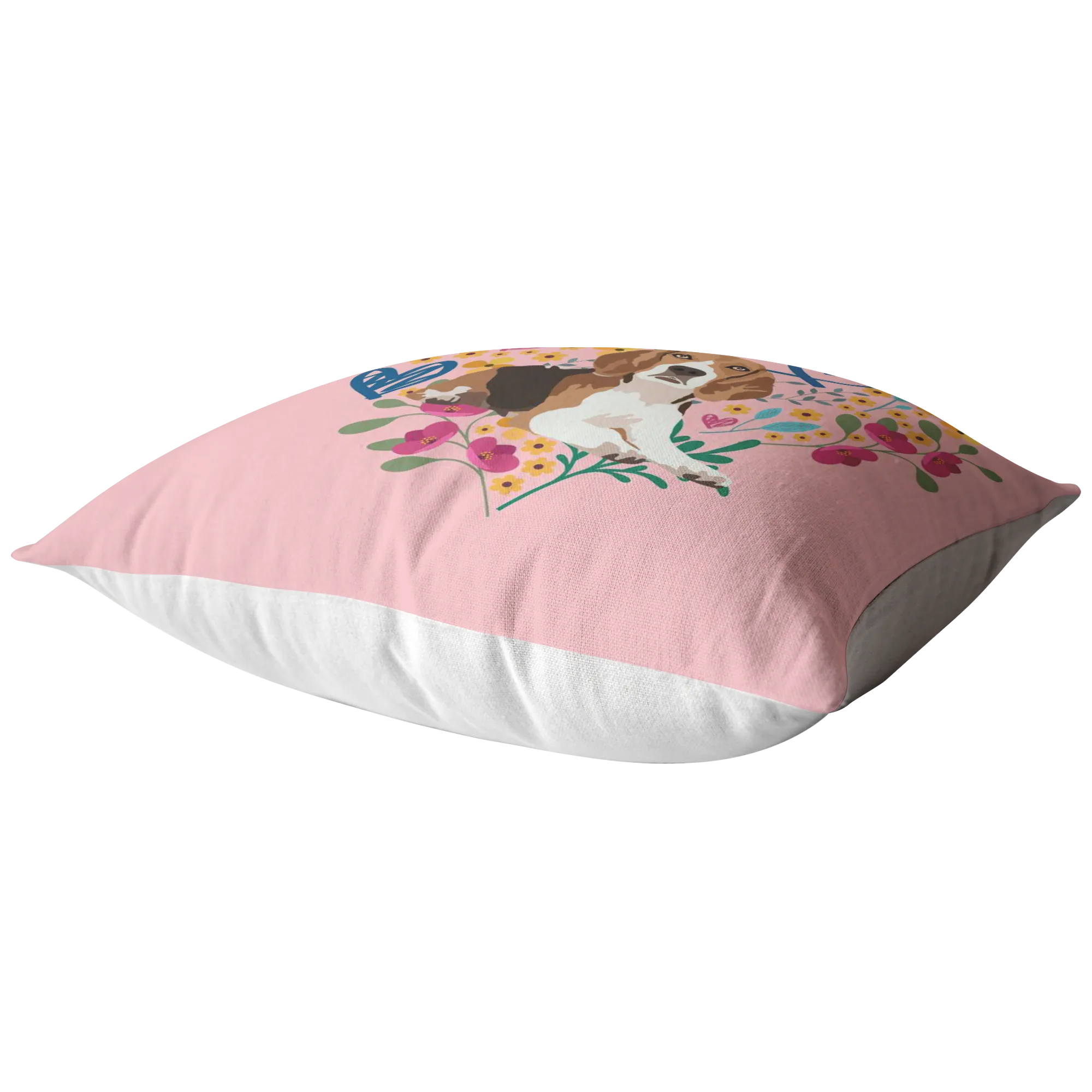 Beagle #2 Heart Shape Flower Pillow
