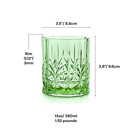 BELLAFORTE Shatterproof Tritan Plastic Short Tumbler Green Glassware & Drinkware