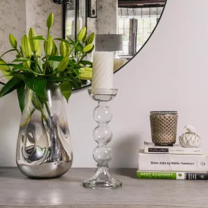 Bowmore Glass Pillar Candle Candlestick