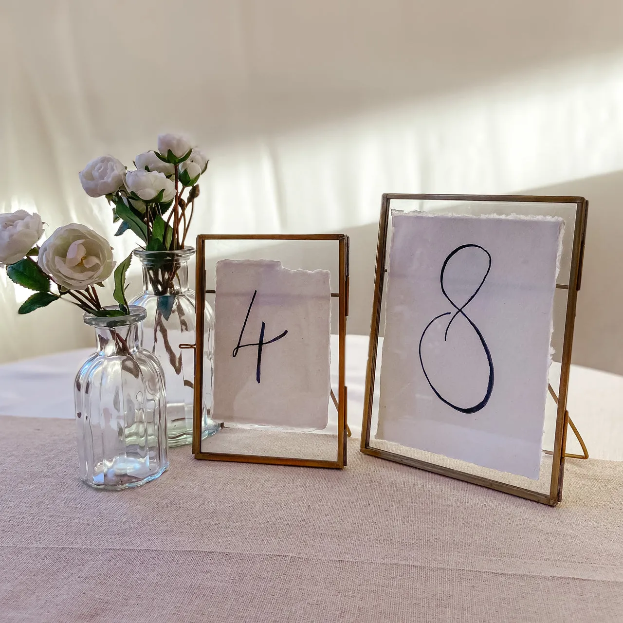 Brass Photo Frames Table Numbers (Free Standing) Wedding Stationery