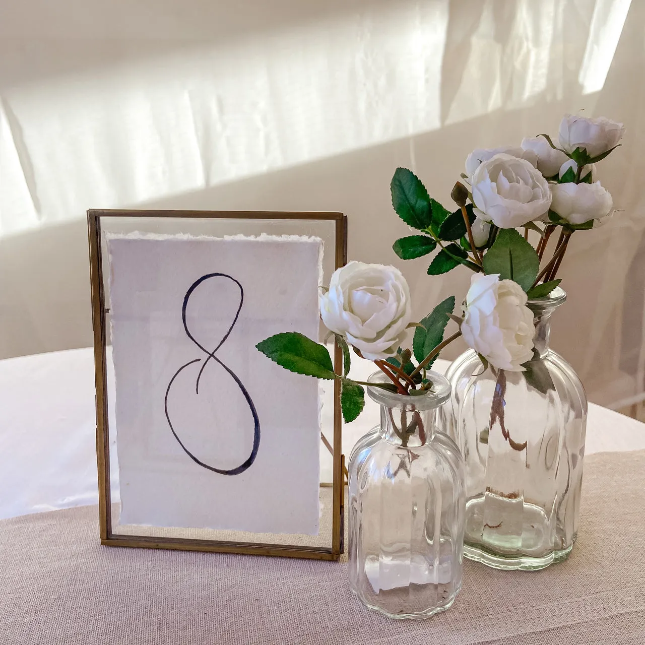 Brass Photo Frames Table Numbers (Free Standing) Wedding Stationery