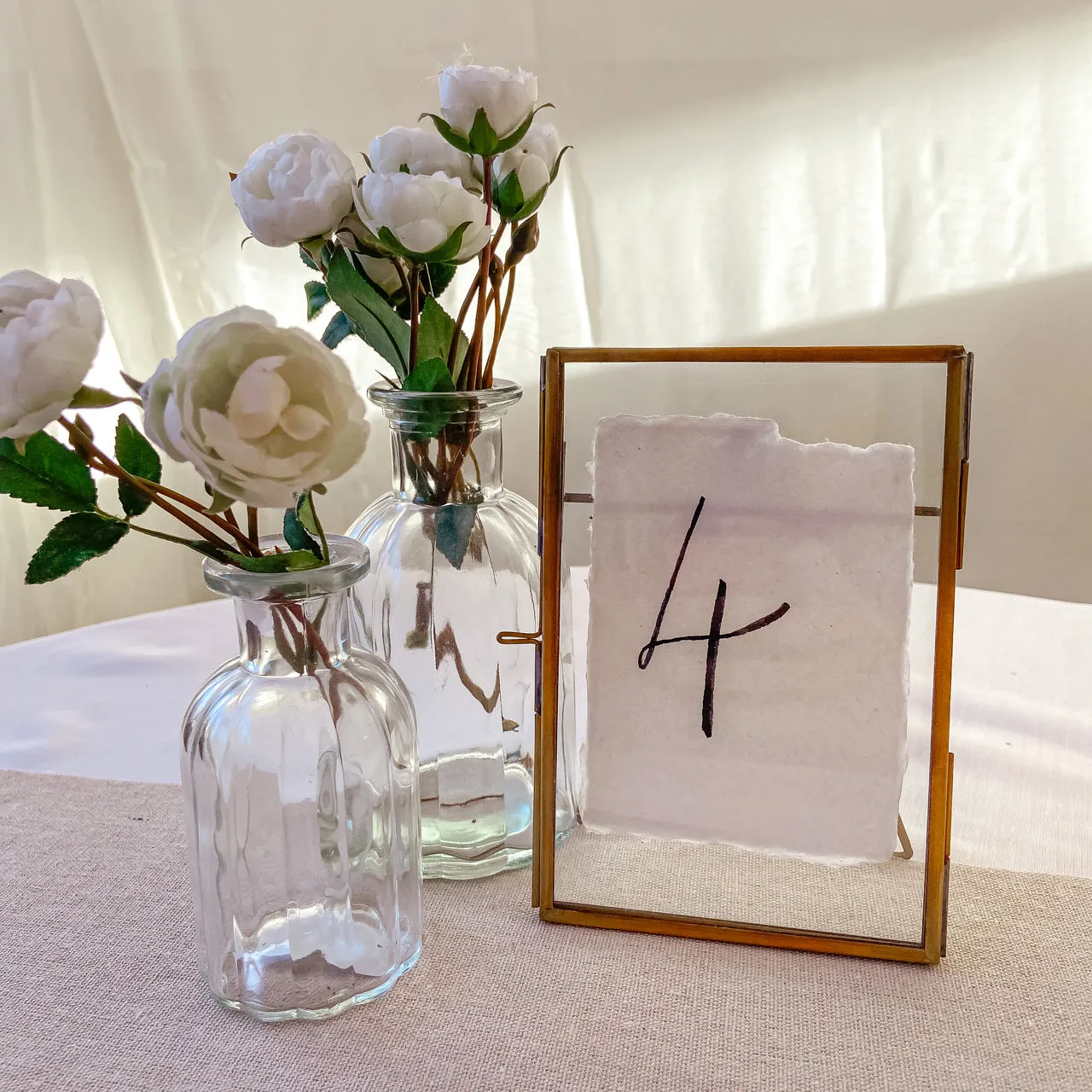 Brass Photo Frames Table Numbers (Free Standing) Wedding Stationery