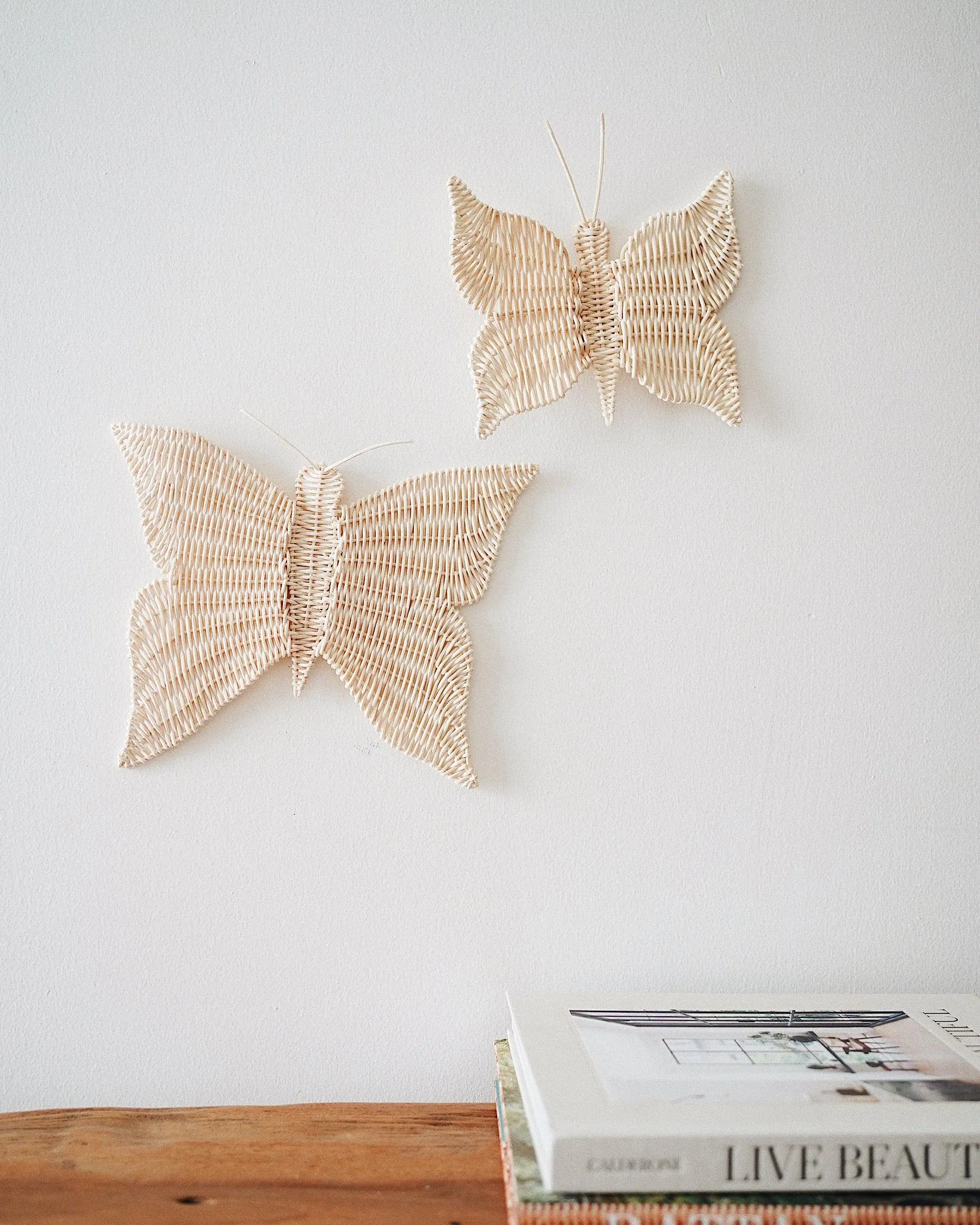 Butterflies Rattan Wall Hanging Set of 3